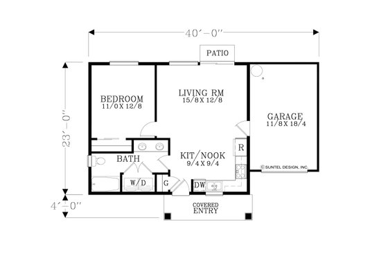 Floor Plan - Main Floor for Contemporary House Plan #53-666 - 1 bed, 1 bath