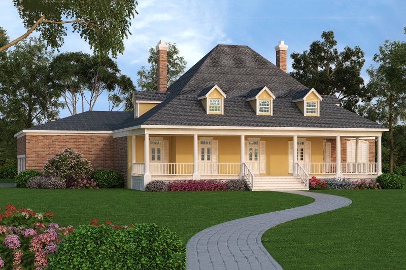 House Plan Design - Front View - 4000 square foot European home