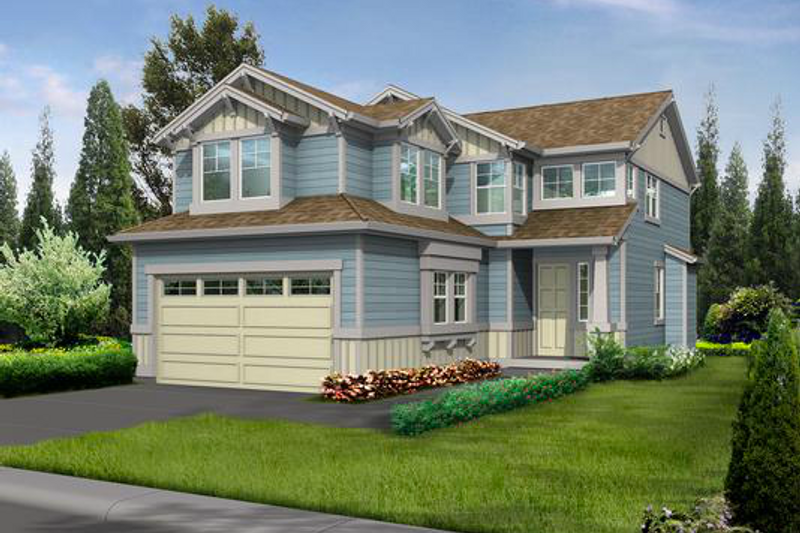 House Blueprint - Craftsman Exterior - Front Elevation Plan #132-107