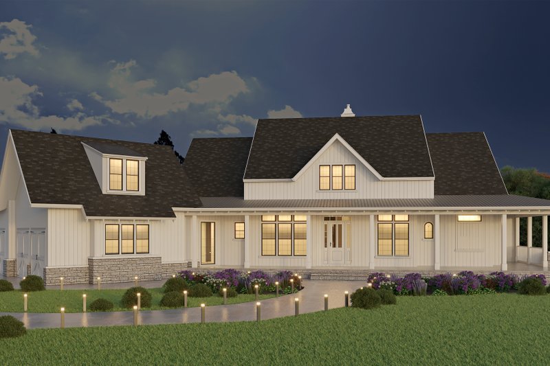 Dream House Plan - Farmhouse Exterior - Front Elevation Plan #54-390