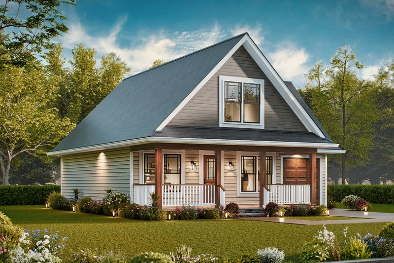 House Blueprint - Exterior - Front Elevation 4 for Farmhouse House Plan #54-627 - 3 bed, 2 bath