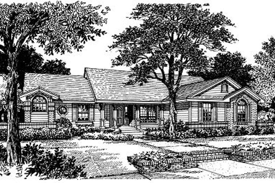 Exterior - Front Elevation for Traditional House Plan #417-146 - 4 bed, 2 bath