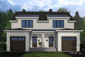 Exterior - Front Elevation 3 for Farmhouse House Plan #51-1312 - 2 bed, 2.5 bath