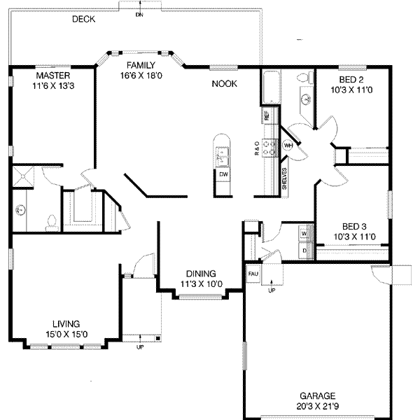 Dream House Plan - Ranch Floor Plan - Main Floor Plan #60-415