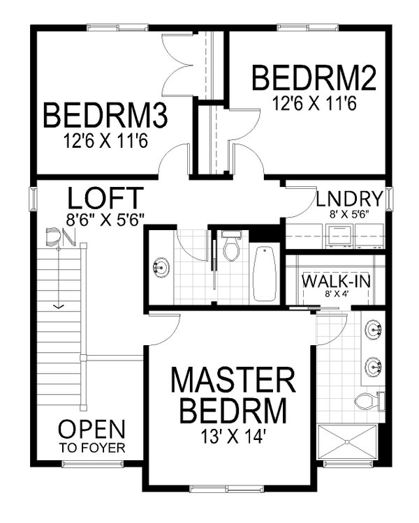 Architectural House Design - Craftsman Floor Plan - Upper Floor Plan #112-300