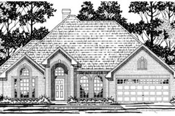 Exterior - Front Elevation for Traditional House Plan #42-214 - 4 bed, 2 bath