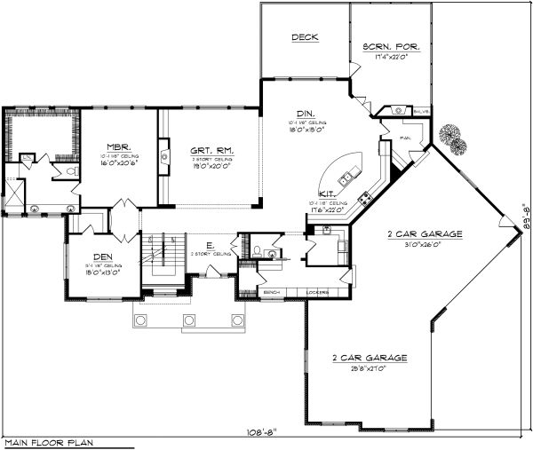 Home Plan - Traditional Floor Plan - Main Floor Plan #70-1147