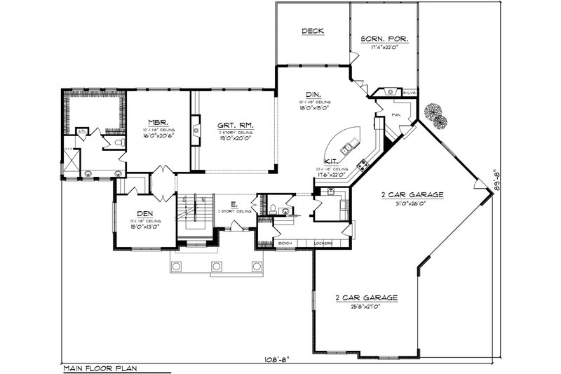 Dream House Plan - Floor Plan - Main Floor for Traditional House Plan #70-1147 - 3 bed, 2.5 bath