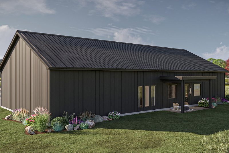 House Plan Design - Exterior - Rear Elevation 1 for Barndominium House Plan #455-334 - 3 bed, 2.5 bath