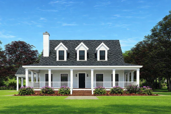 Exterior - Front Elevation 3 for Farmhouse House Plan #17-3420 - 4 bed, 3 bath