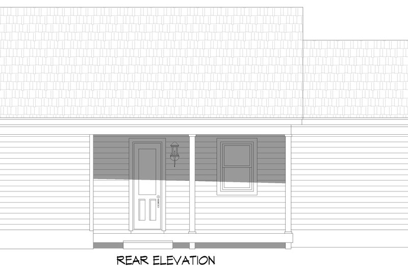 Home Plan - Exterior - Rear Elevation for Country House Plan #932-1300 - 1 bed, 1 bath