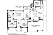 Mediterranean Style House Plan - 3 Beds 3 Baths 2504 Sq/Ft Plan #70-718 