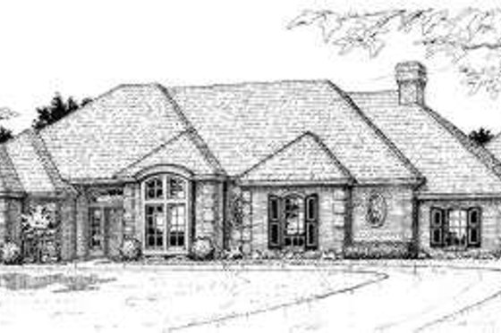 Exterior - Front Elevation for European House Plan #310-128 - 3 bed, 3 bath