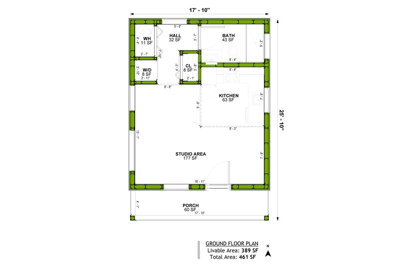 Home Plan - Floor Plan - Main Floor for Ranch House Plan #1106-70, 1 bath
