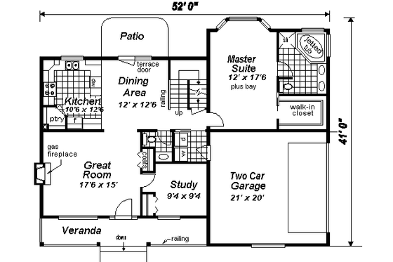 Floor Plan - Main Floor for Country House Plan #18-288 - 5 bed, 3 bath