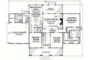 Floor Plan - Main Floor for Southern House Plan #137-152 - 4 bed, 3 bath