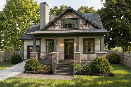 Exterior - Front Elevation for Bungalow House Plan #79-335 - 3 bed, 2 bath