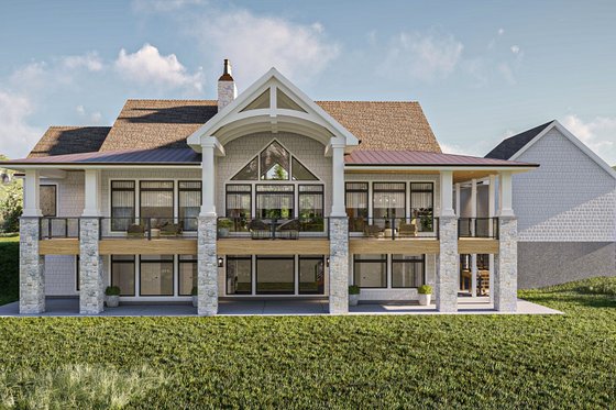 Exterior - Rear Elevation for Beach House Plan #455-291 - 2 bed, 2.5 bath