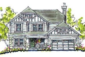 Cottage Exterior - Front Elevation Plan #20-2033