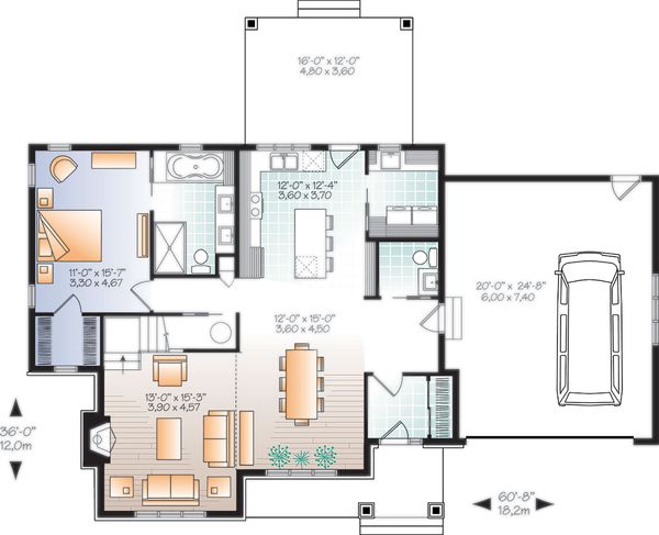 House Blueprint - Farmhouse Floor Plan - Main Floor Plan #23-2732