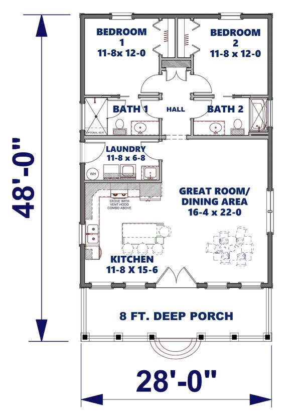 Architectural House Design - Traditional Floor Plan - Main Floor Plan #44-245