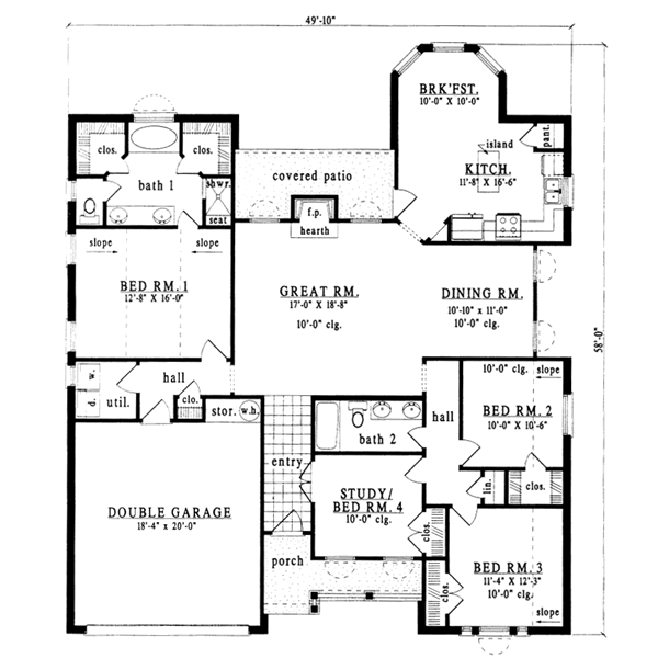 Traditional Floor Plan - Main Floor Plan #42-172