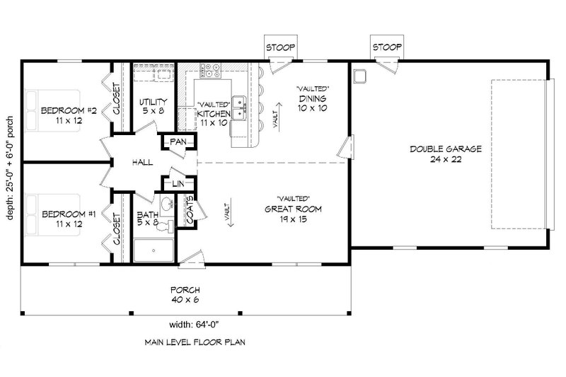 Dream House Plan - Floor Plan - Main Floor for Cottage House Plan #932-328 - 2 bed, 1 bath