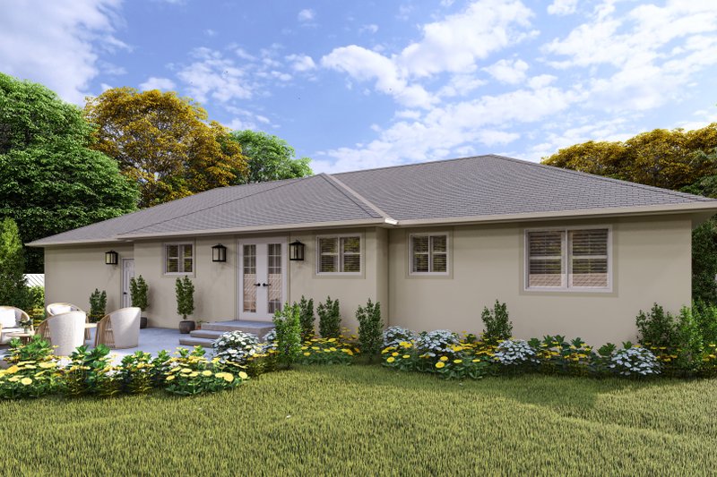 House Plan Design - Exterior - Rear Elevation for Ranch House Plan #1060-388 - 3 bed, 1.5 bath