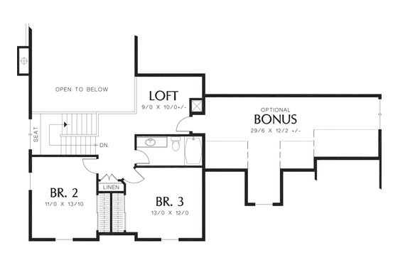 Floor Plan - Upper Floor for Craftsman House Plan #48-379 - 4 bed, 2.5 bath