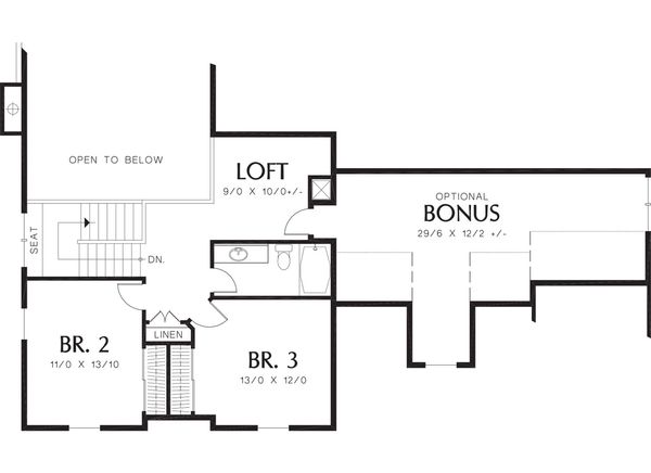 Dream House Plan - Craftsman Floor Plan - Upper Floor Plan #48-379