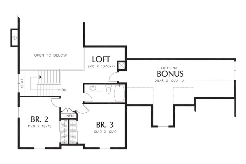 Home Plan - Floor Plan - Upper Floor for Craftsman House Plan #48-379 - 4 bed, 2.5 bath