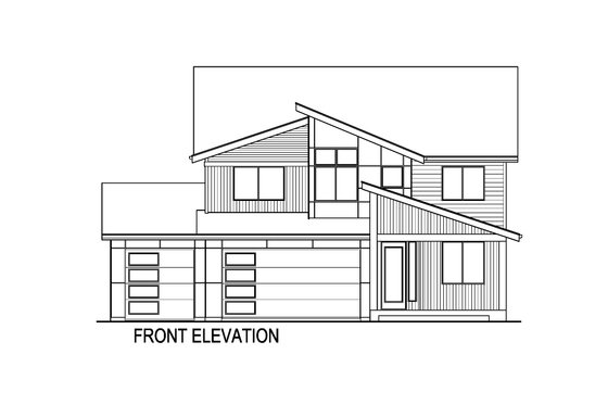 Exterior - Front Elevation 3 for Contemporary House Plan #569-89 - 4 bed, 3 bath