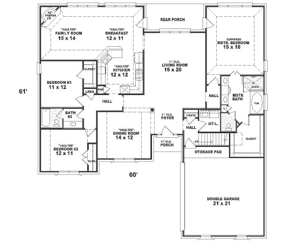 Traditional Floor Plan - Main Floor Plan #81-349