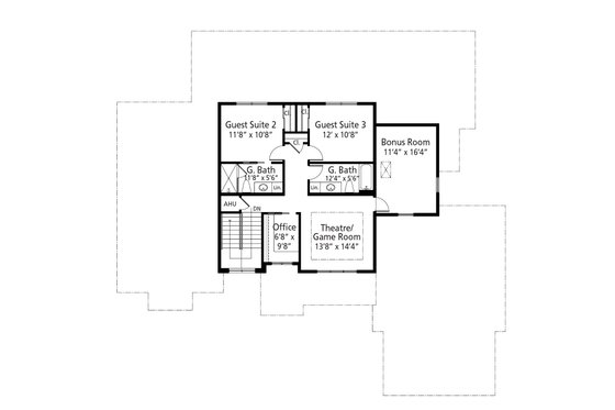 Floor Plan - Upper Floor for Southern House Plan #938-117 - 4 bed, 4 bath