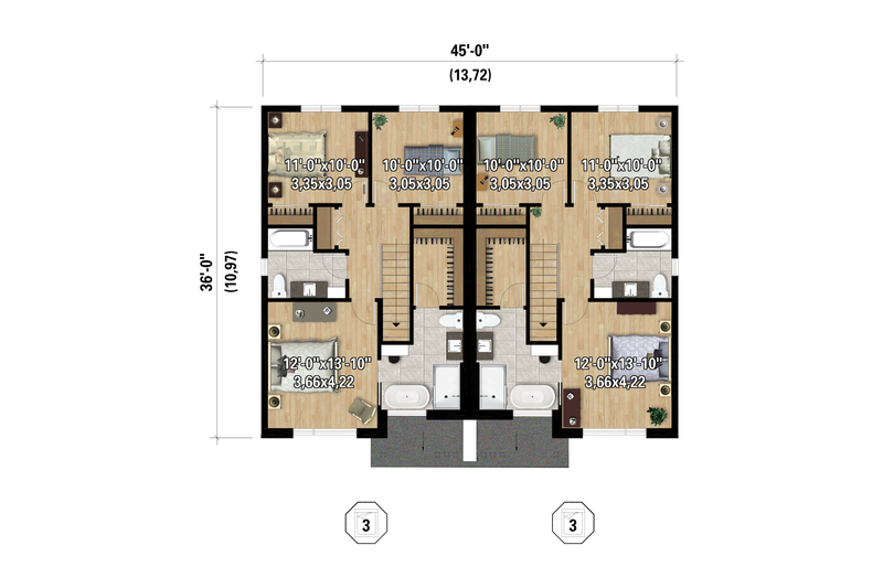 Dream House Plan - Floor Plan - Upper Floor for Colonial House Plan #25-5041 - 6 bed, 9 bath