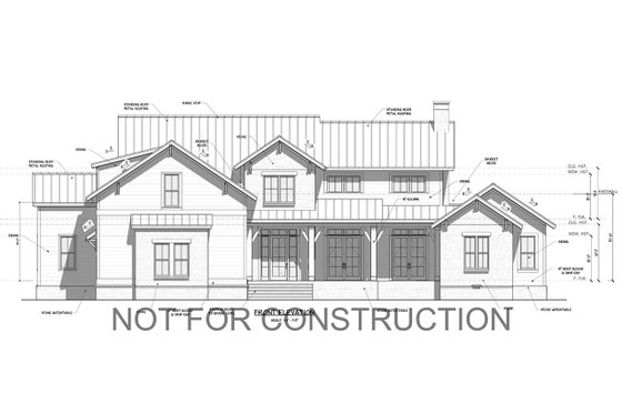 Exterior - Front Elevation 3 for Craftsman House Plan #1071-23 - 4 bed, 3 bath