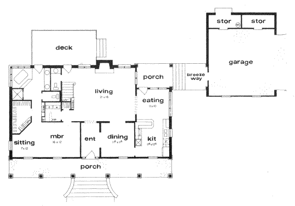 Country Floor Plan - Main Floor Plan #36-297