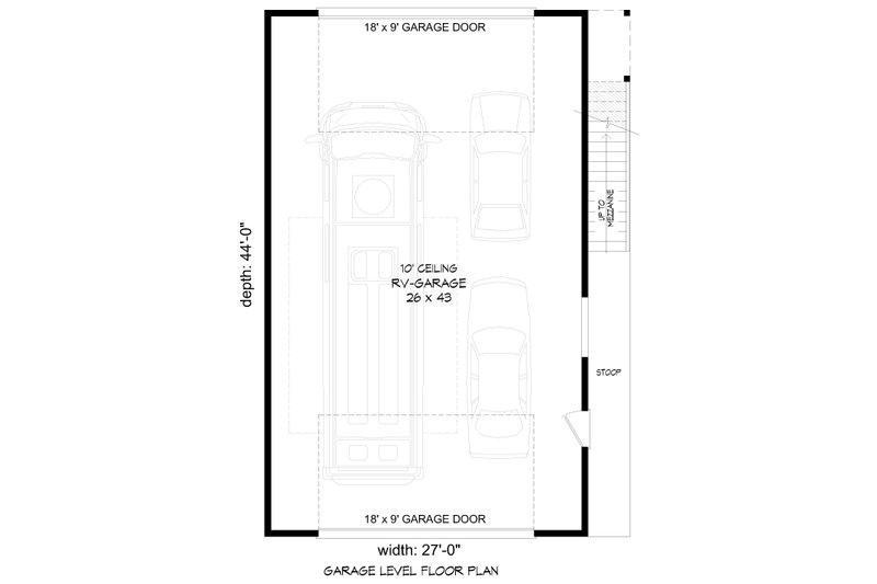House Blueprint - Floor Plan - Main Floor for Contemporary House Plan #932-1083, 0 bath