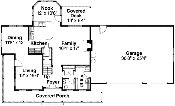 Architectural House Design - Traditional Floor Plan - Main Floor Plan #124-488