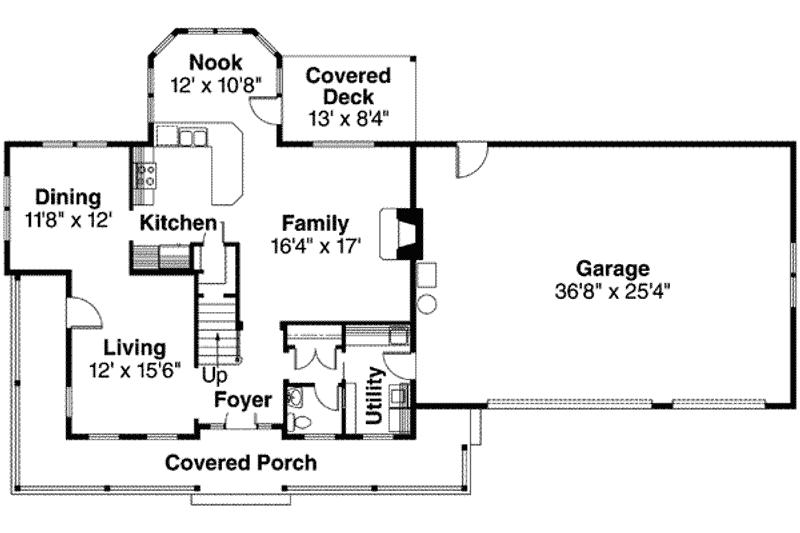 Home Plan - Floor Plan - Main Floor for Traditional House Plan #124-488 - 3 bed, 2.5 bath