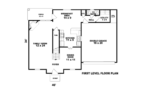 Floor Plan - Main Floor for Traditional House Plan #81-13601 - 3 bed, 2.5 bath
