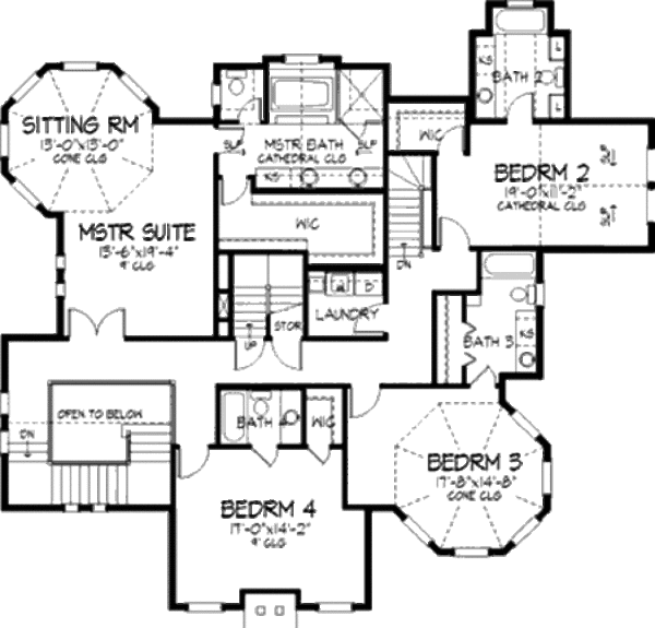 Victorian Floor Plan - Upper Floor Plan #320-295