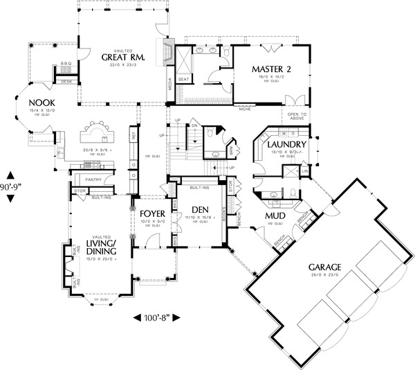 European Style House Plan - 5 Beds 5.5 Baths 6020 Sq/Ft Plan #48-365 ...