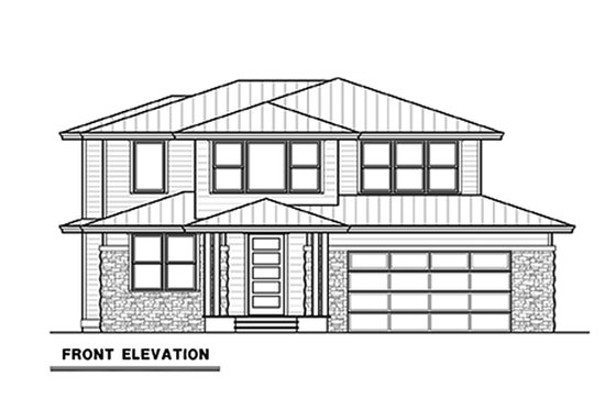 Exterior - Front Elevation 3 for Contemporary House Plan #1070-18 - 3 bed, 2.5 bath