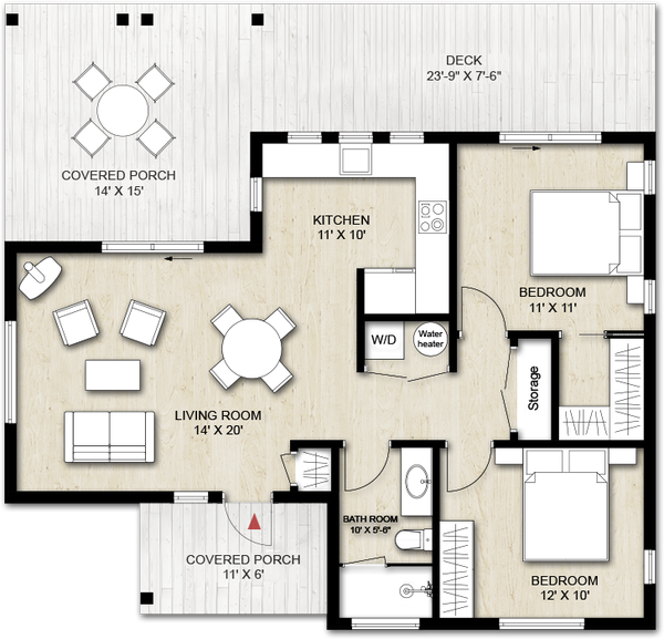 Cabin Floor Plan - Main Floor Plan #924-9