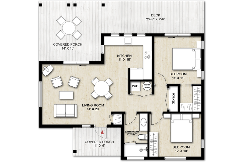 modern-style-house-plan-2-beds-1-baths-880-sq-ft-plan-924-3-in-2022-modern-style-house