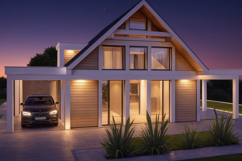 Dream House Plan - Modern Exterior - Front Elevation Plan #542-8
