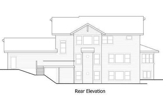 Exterior - Rear Elevation for Craftsman House Plan #51-367 - 4 bed, 3.5 bath