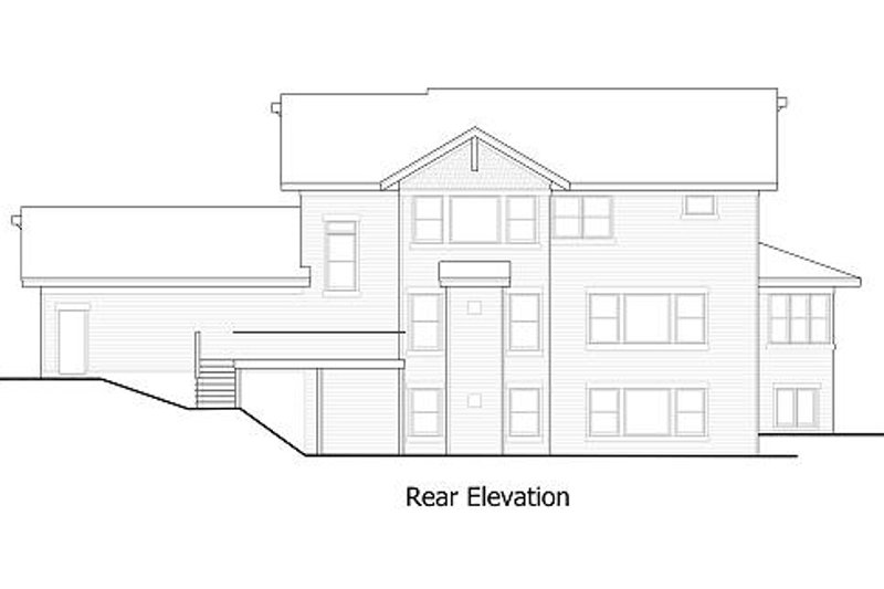 Home Plan - Exterior - Rear Elevation for Craftsman House Plan #51-367 - 4 bed, 3.5 bath
