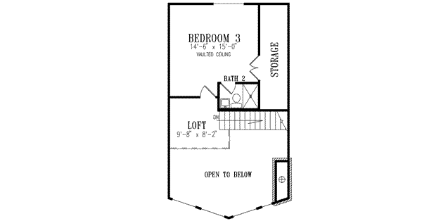 Contemporary Floor Plan - Upper Floor Plan #1-388